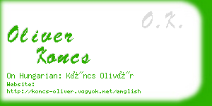 oliver koncs business card